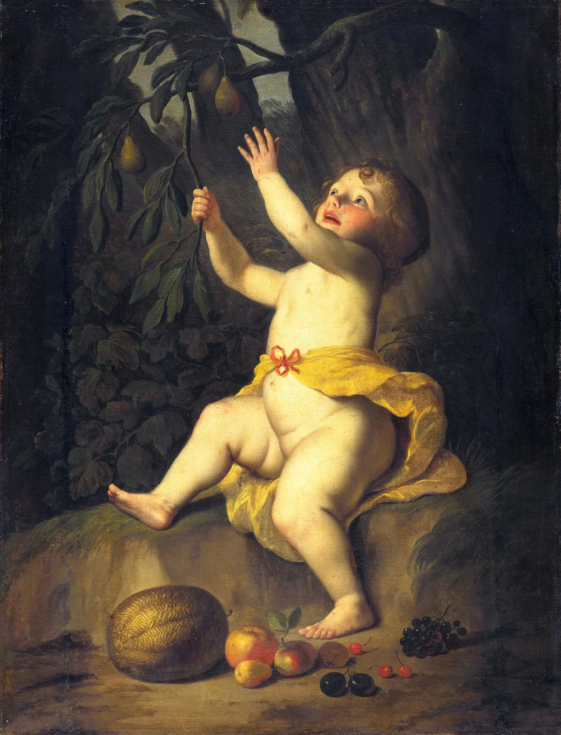 Un niño recogiendo frutas - Gerrit van Honthorst