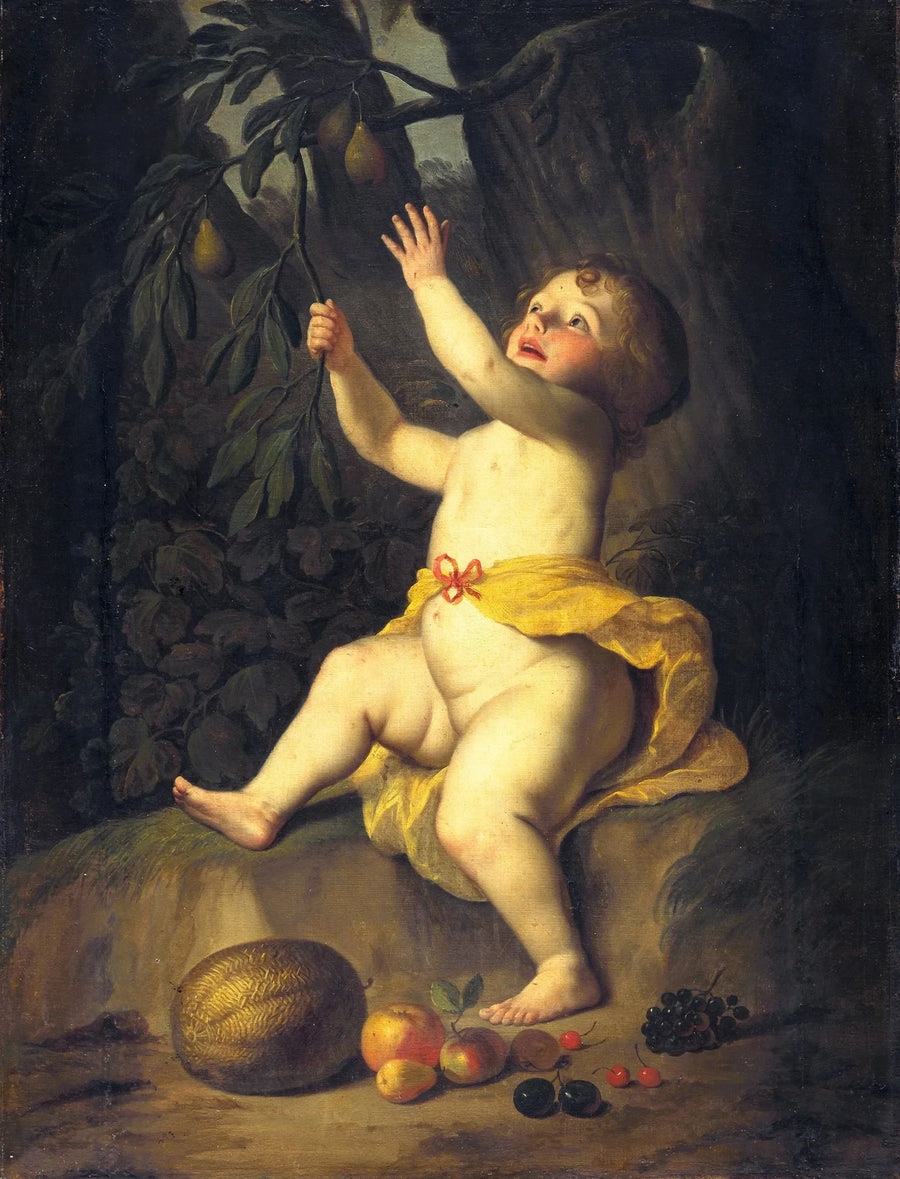 Un niño recogiendo frutas - Gerrit van Honthorst