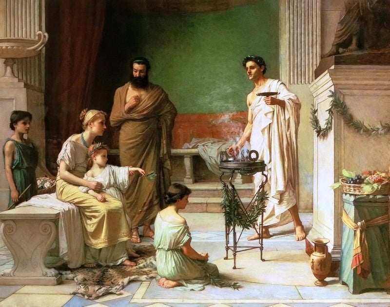 Un niño enfermo llevado al templo de Esculapio - John William Waterhouse