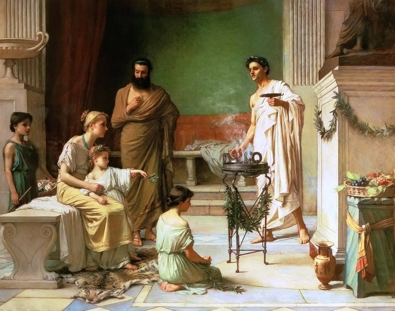 Un niño enfermo llevado al templo de Esculapio - John William Waterhouse