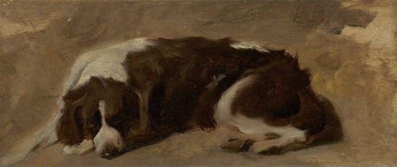 Un epagneul acostado - Edwin Henry Landseer