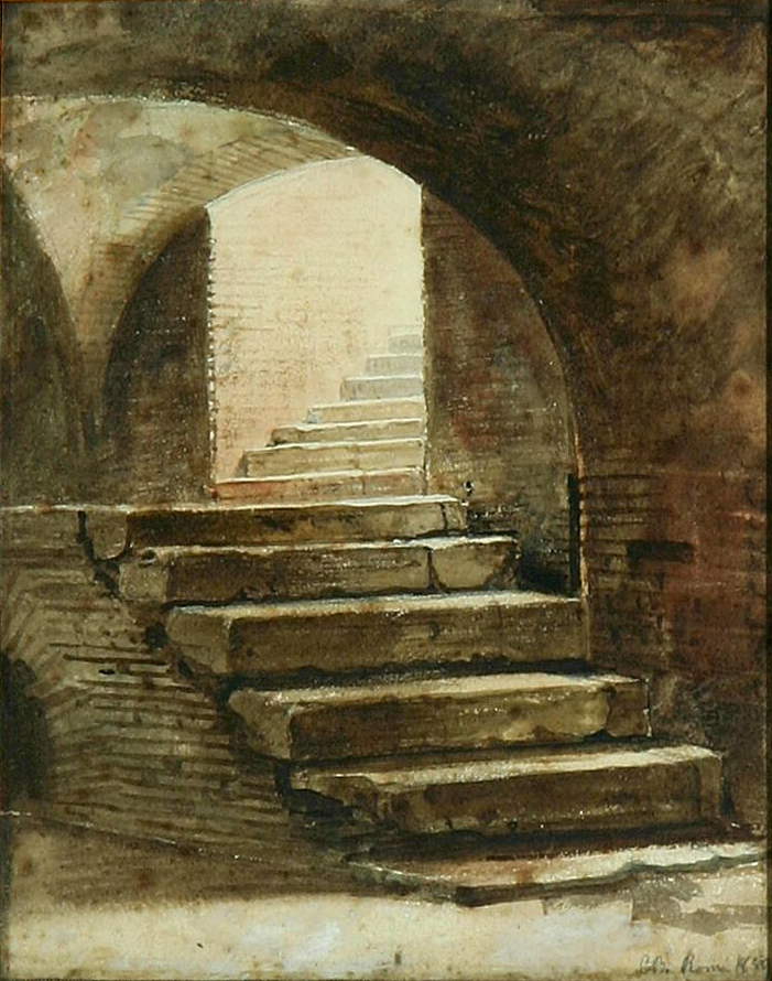 Una escalera en Roma. - Carl Heinrich Bloch
