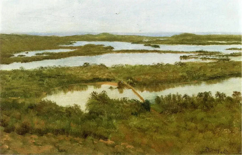 Un estuario de río - Albert Bierstadt