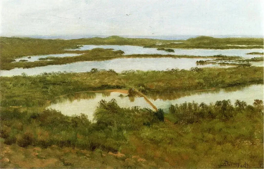 Un estuario de río - Albert Bierstadt
