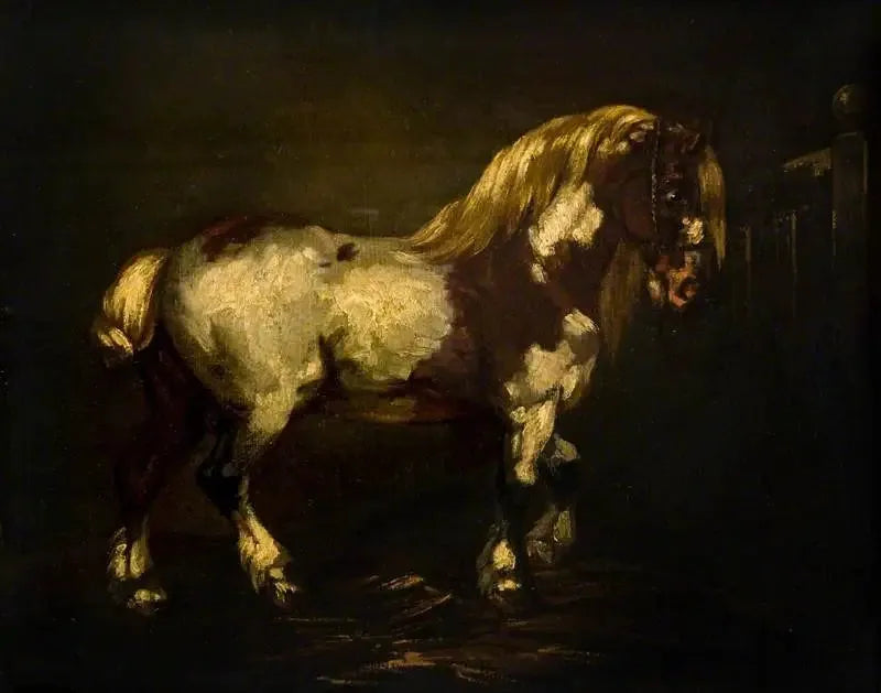 Un étalon pie - Théodore Géricault image 1 tableau peint à l’huile sur toile