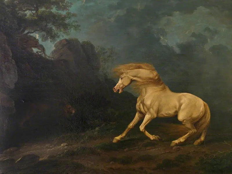 Un semental sorprendido por un león - George Stubbs