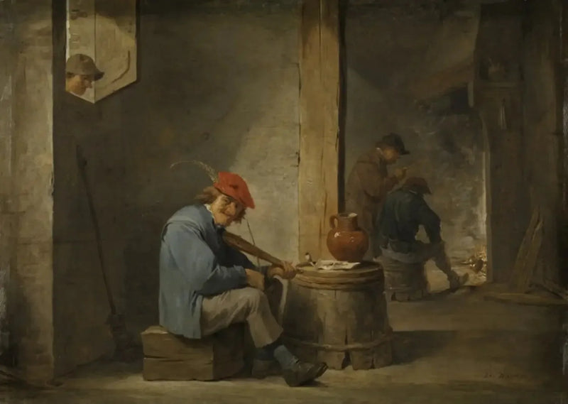 Un granjero toca música - David Teniers el Joven