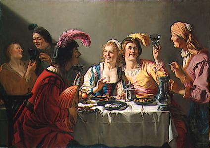 Un banquete de bodas - Gerrit van Honthorst