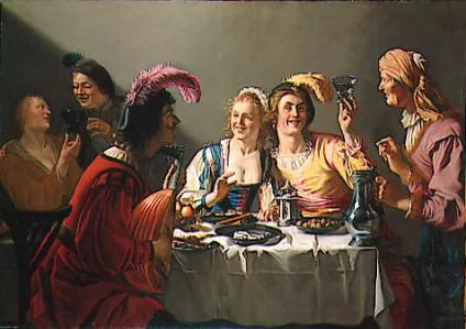 Un banquete de bodas - Gerrit van Honthorst
