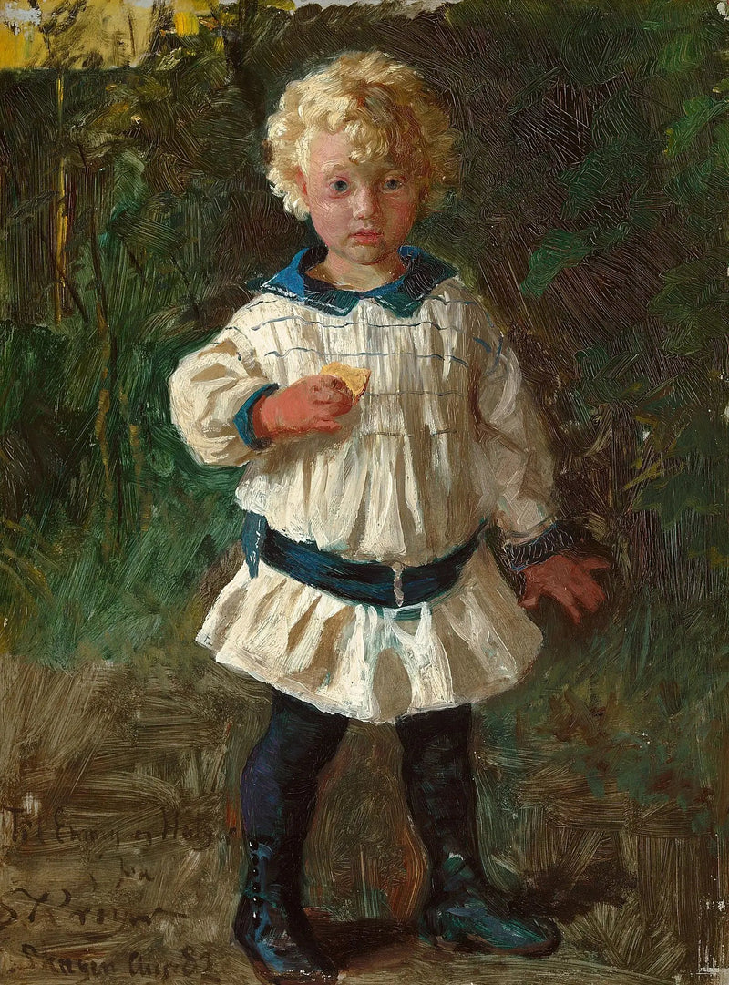 Un niño rubio. Retrato de Jens Drachmann. - Peder Severin Krøyer