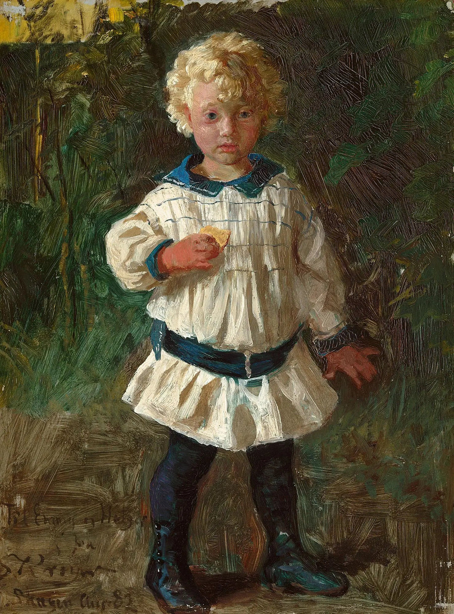 Un niño rubio. Retrato de Jens Drachmann. - Peder Severin Krøyer