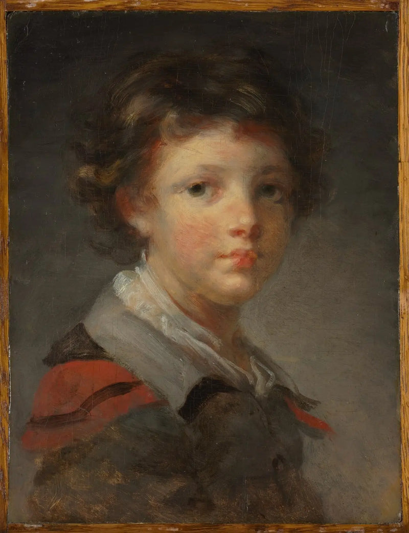 Un niño con abrigo forrado de rojo - Jean-Honoré Fragonard