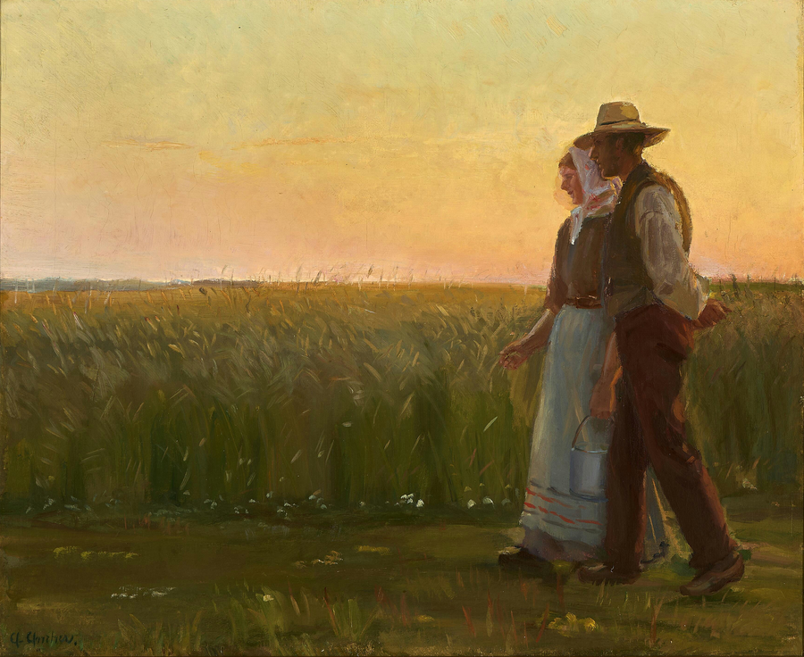 Un niño y una niña. - Anna Ancher