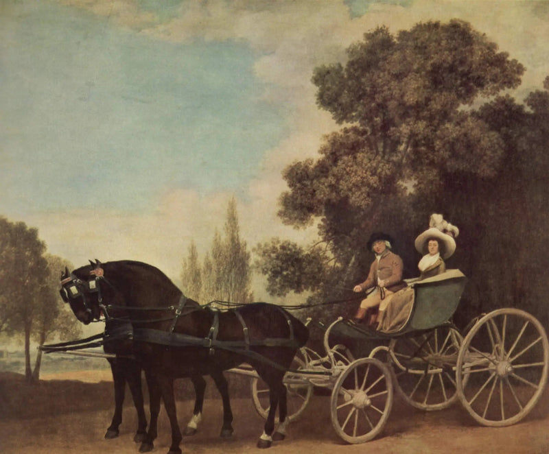 Un caballero conduciendo a una dama en un phaéton - George Stubbs