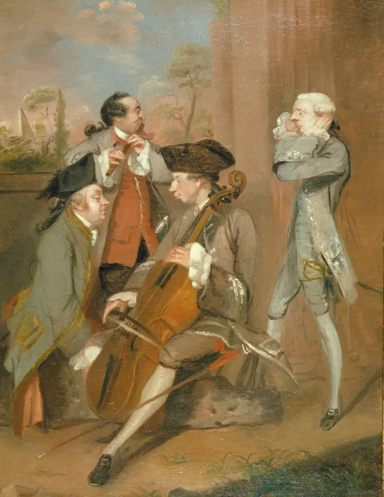 Un grupo de caricaturas: Sir Charles Turner, M. Cook, M. John Woodyeare y el reverendo Dr. William Drake - Joshua Reynolds