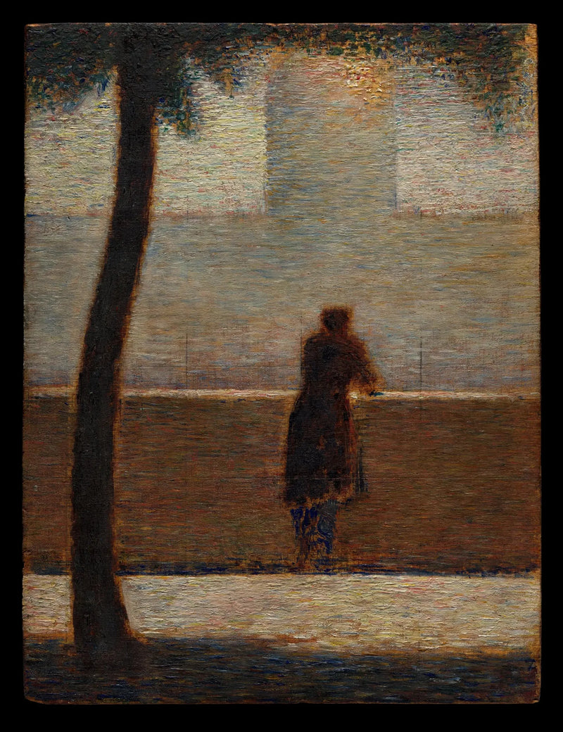 Un hombre apoyado en un parapeto - Georges Seurat