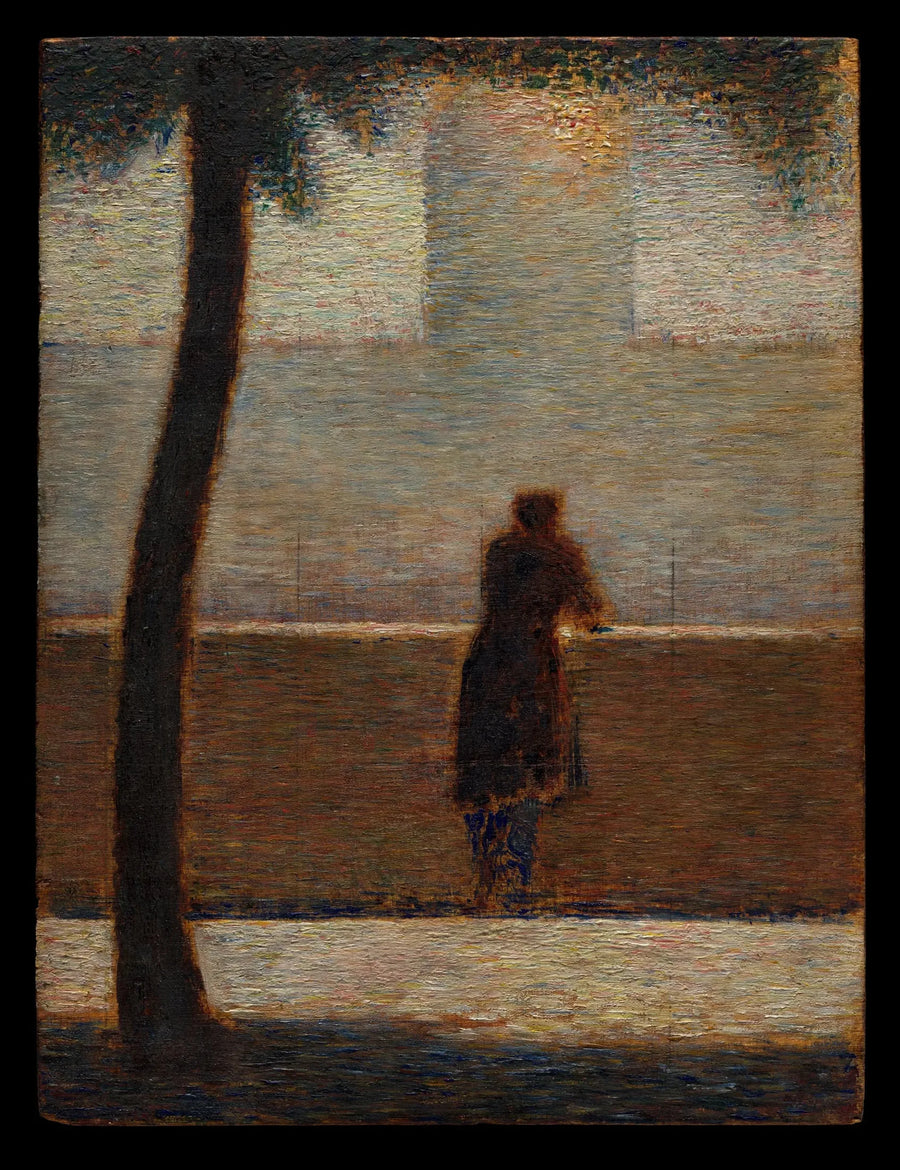 Un hombre apoyado en un parapeto - Georges Seurat
