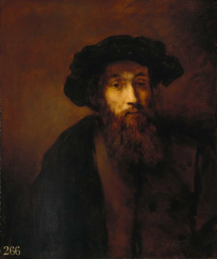Un hombre barbu con una gorra (según Rembrandt) - Thomas Gainsborough