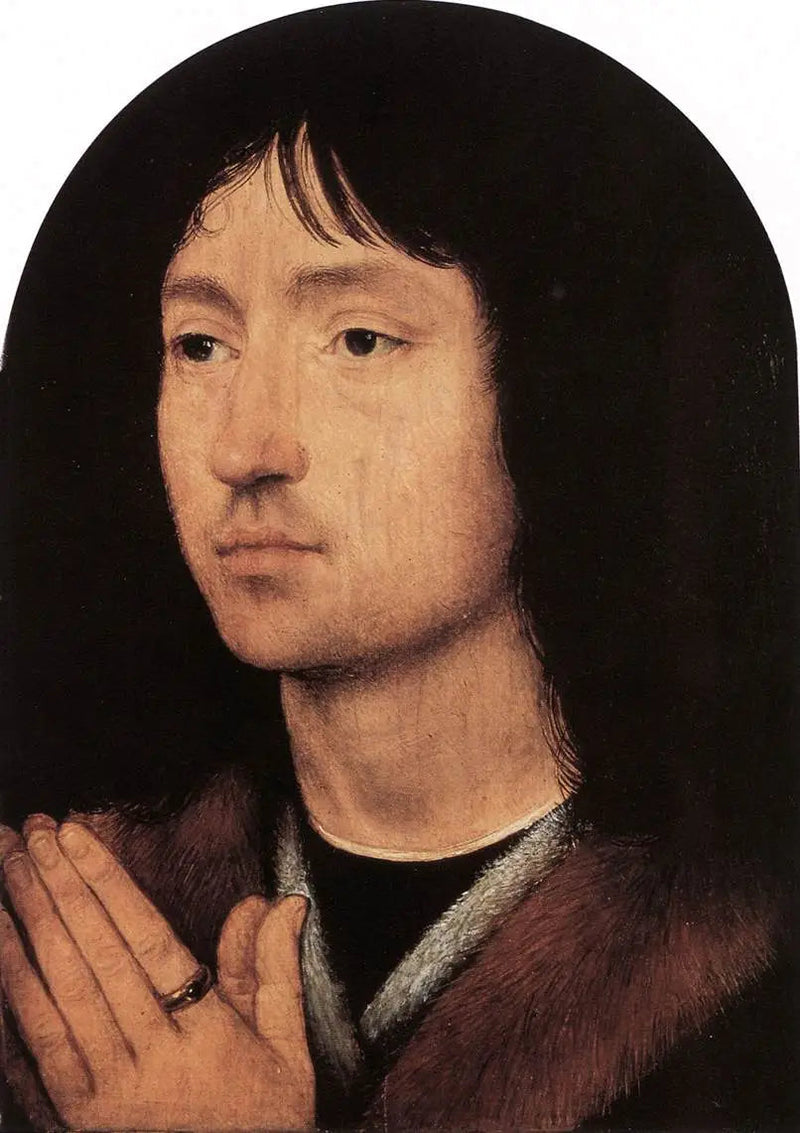 Un hombre desconocido en oración - Hans Memling