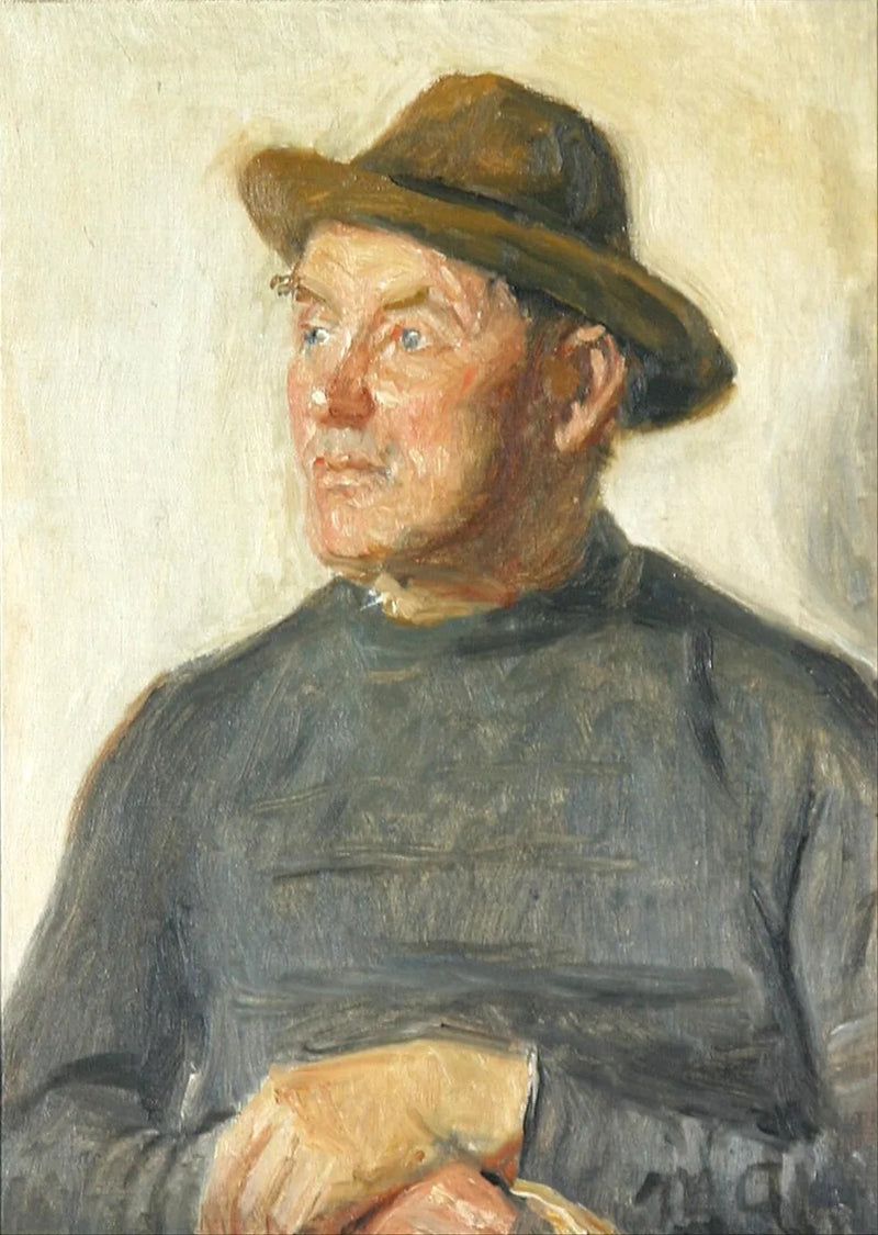Un hombre con sombrero. -Michael Peter Ancher