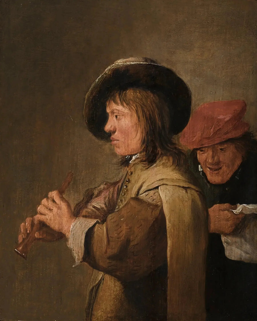 Un jugador de flauta de perfil - David Teniers el Joven