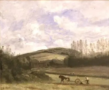 Un labrador en el campo, alrededores de Étretat - Jean-Baptiste Camille Corot