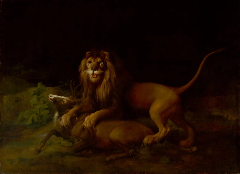 Un león atacando a un ciervo - George Stubbs