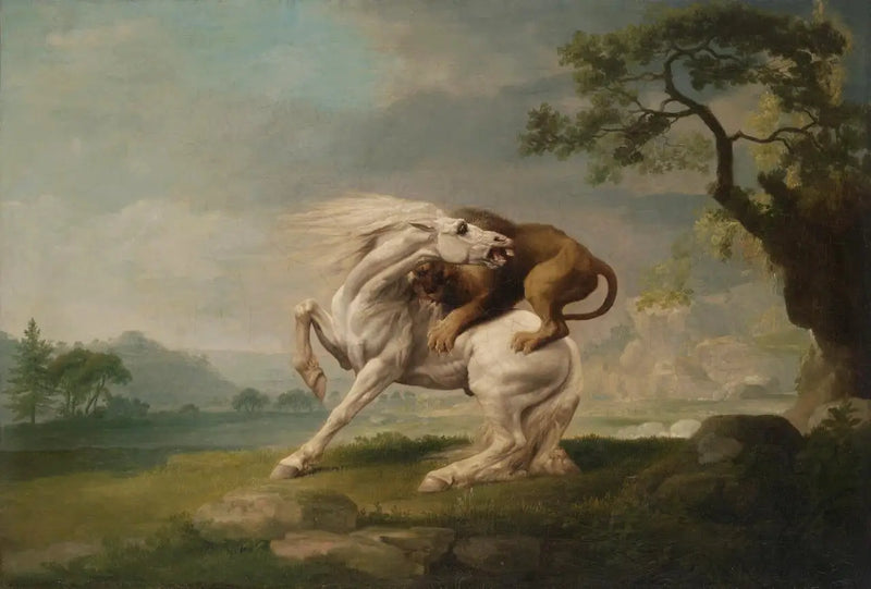 Un león atacando a un caballo - George Stubbs