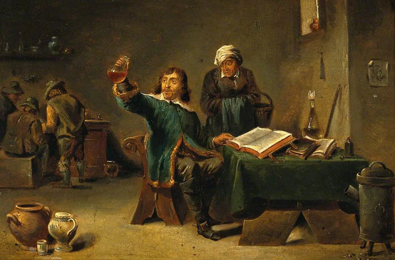 Un médico examinando un frasco de orina - David Teniers el Joven