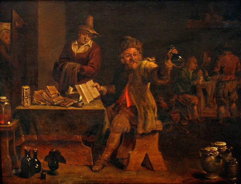 Un médico examina la orina aportada por una paciente - David Teniers el Joven