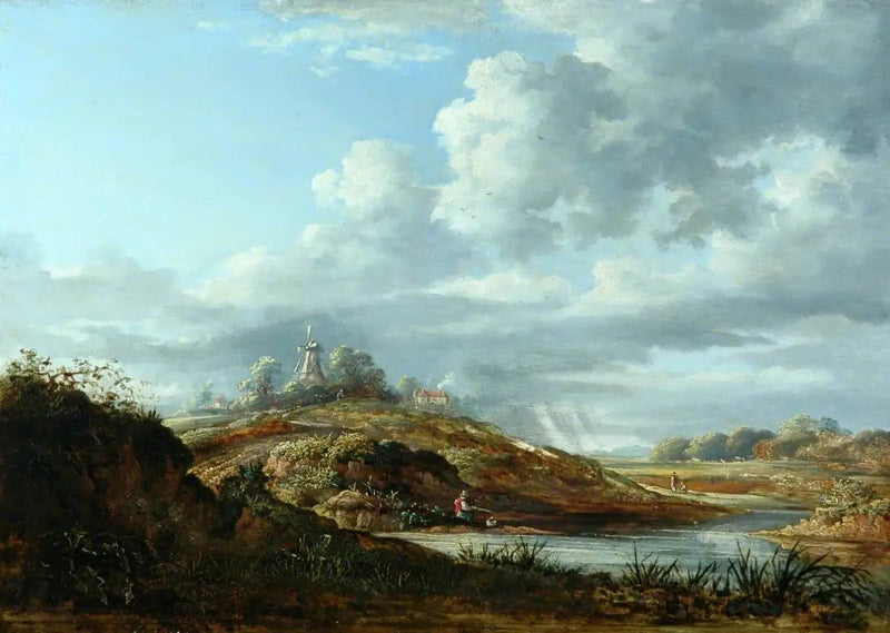 Un molino de viento sobre un río - John Constable