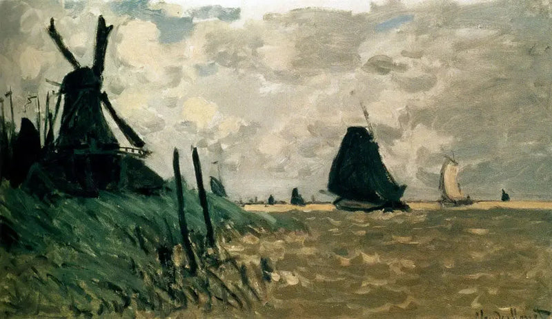 Un molino de viento cerca de Zaandam - Claude Monet
