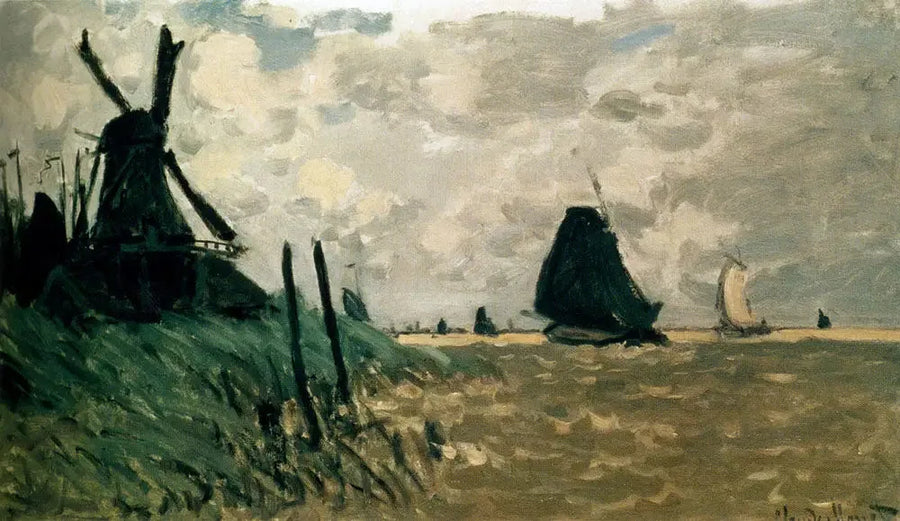 Un molino de viento cerca de Zaandam - Claude Monet