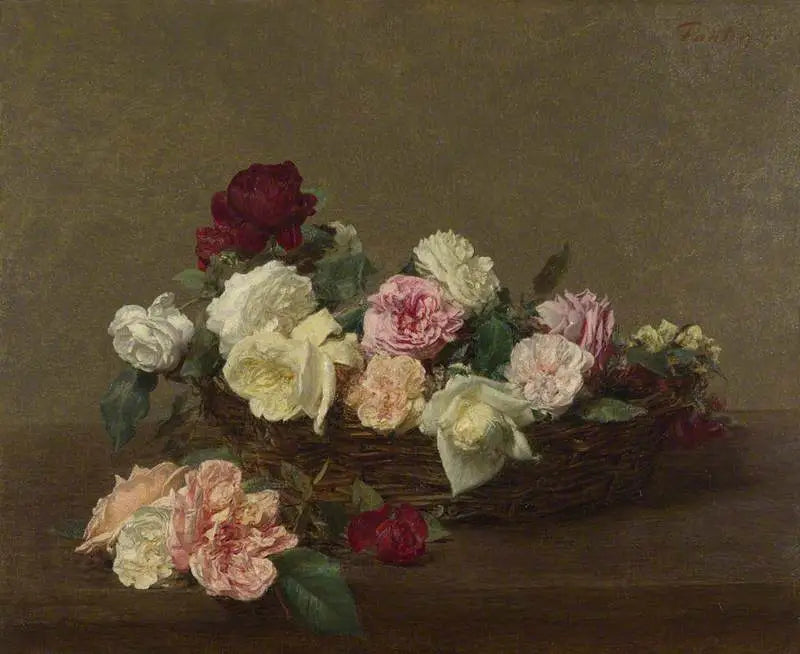 Una cesta de rosas - Henri Fantin-Latour