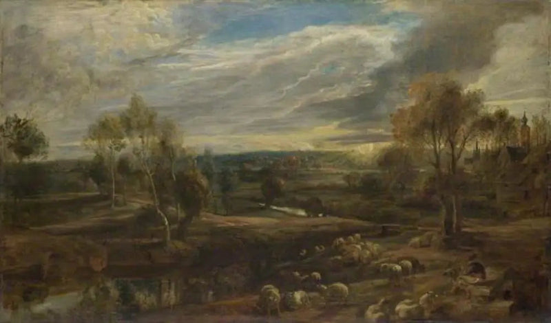 Un paisaje con un pastor y su rebaño - Peter Paul Rubens