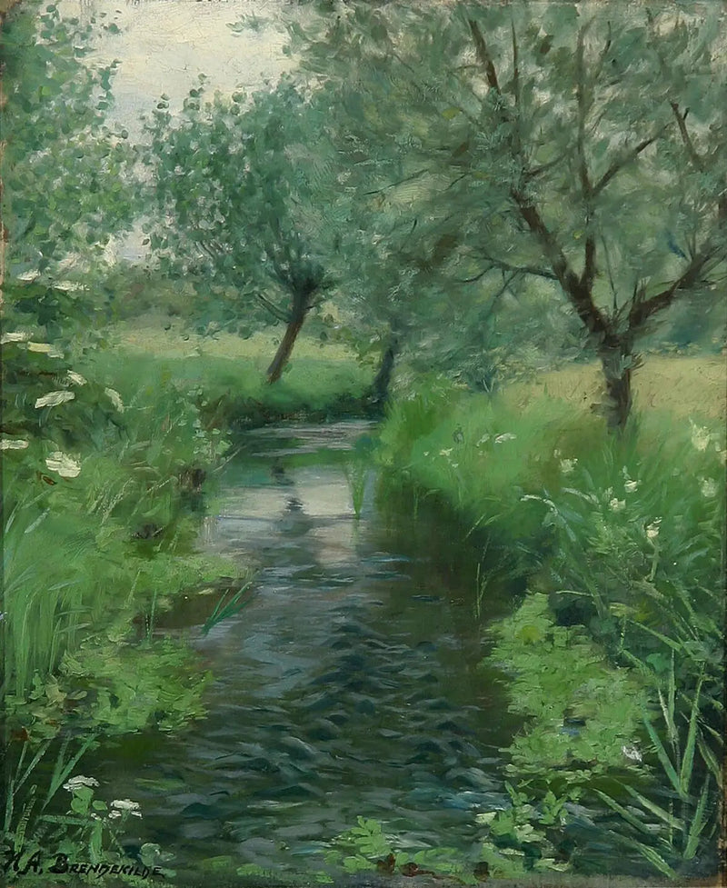 Un paisaje con un arroyo. - H. A. Brendekilde