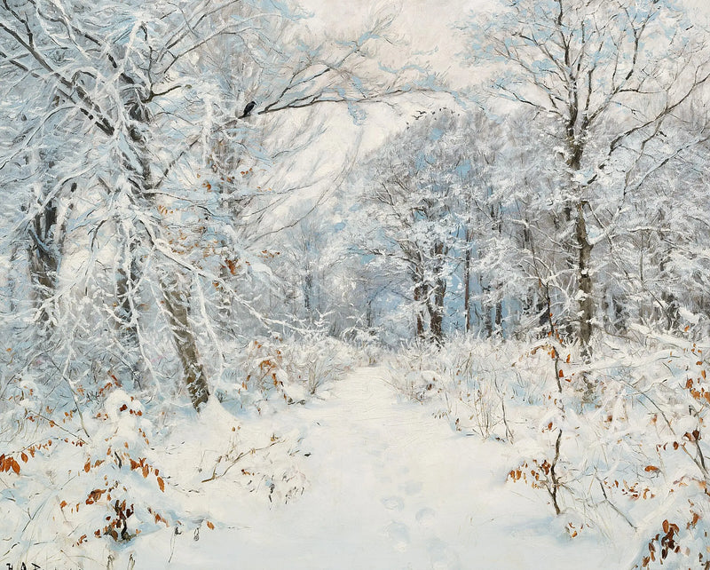Un paisaje de bosque de invierno. - H. A. Brendekilde