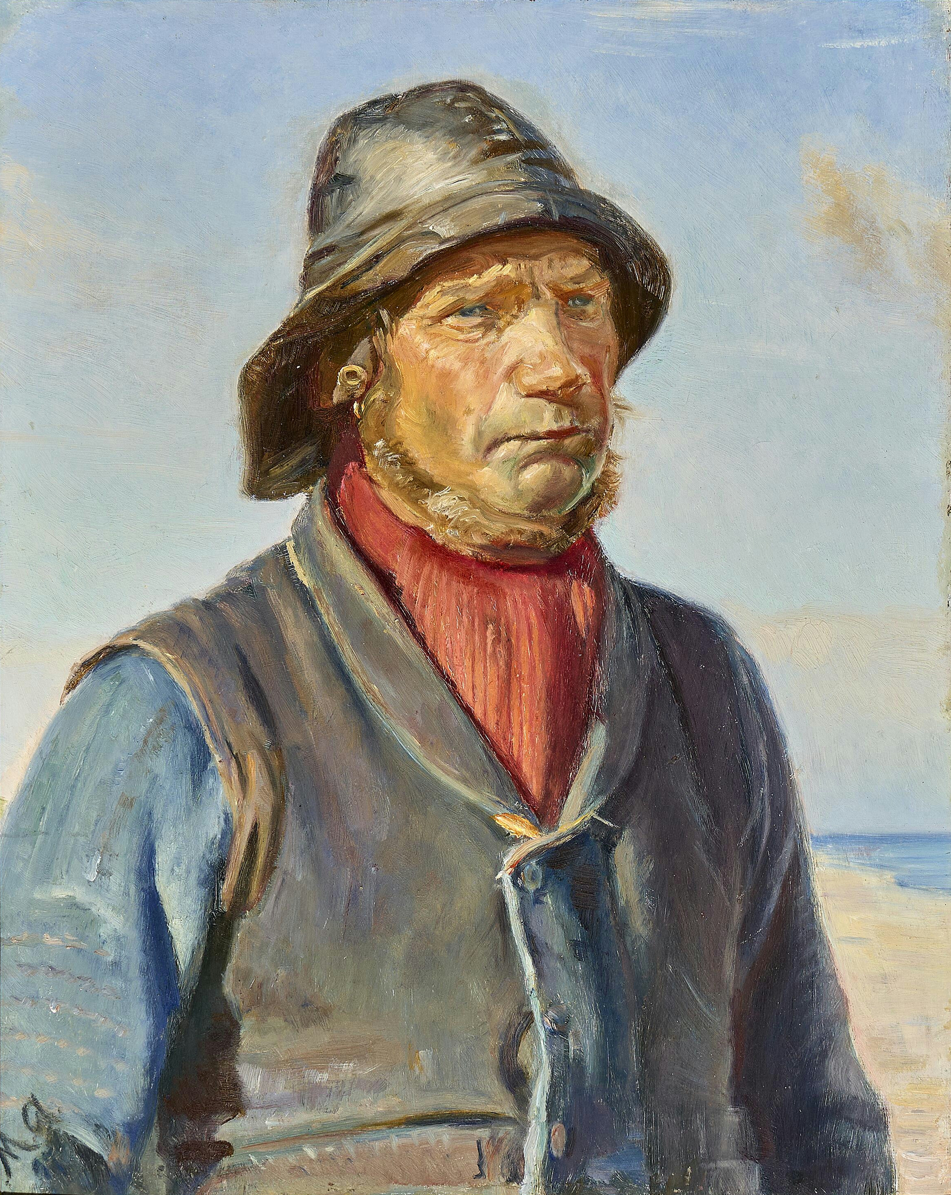 Un pêcheur de Skagen (2) - Michael Peter Ancher image 1 tableau peint à l’huile sur toile