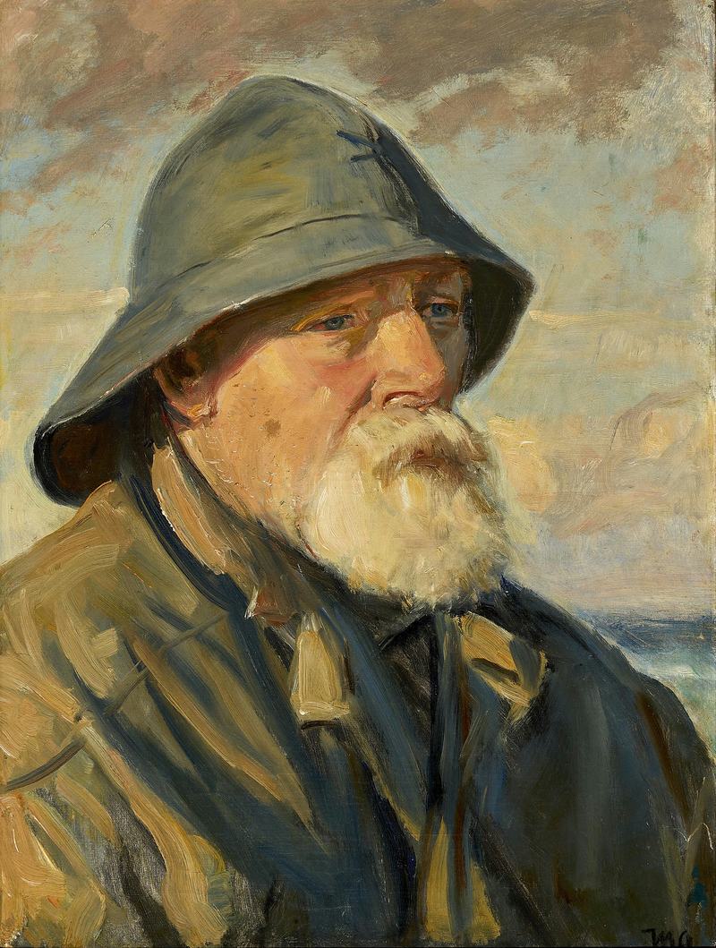 Un pescador de Skagen vestido con un hule. -Michael Peter Ancher