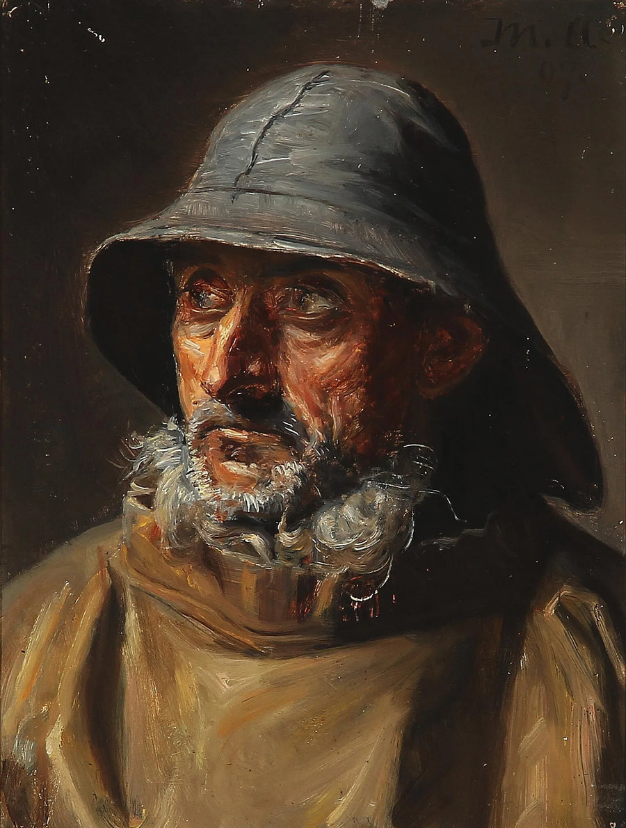 Un pescador de Skagen vestido con un hule. -Michael Peter Ancher