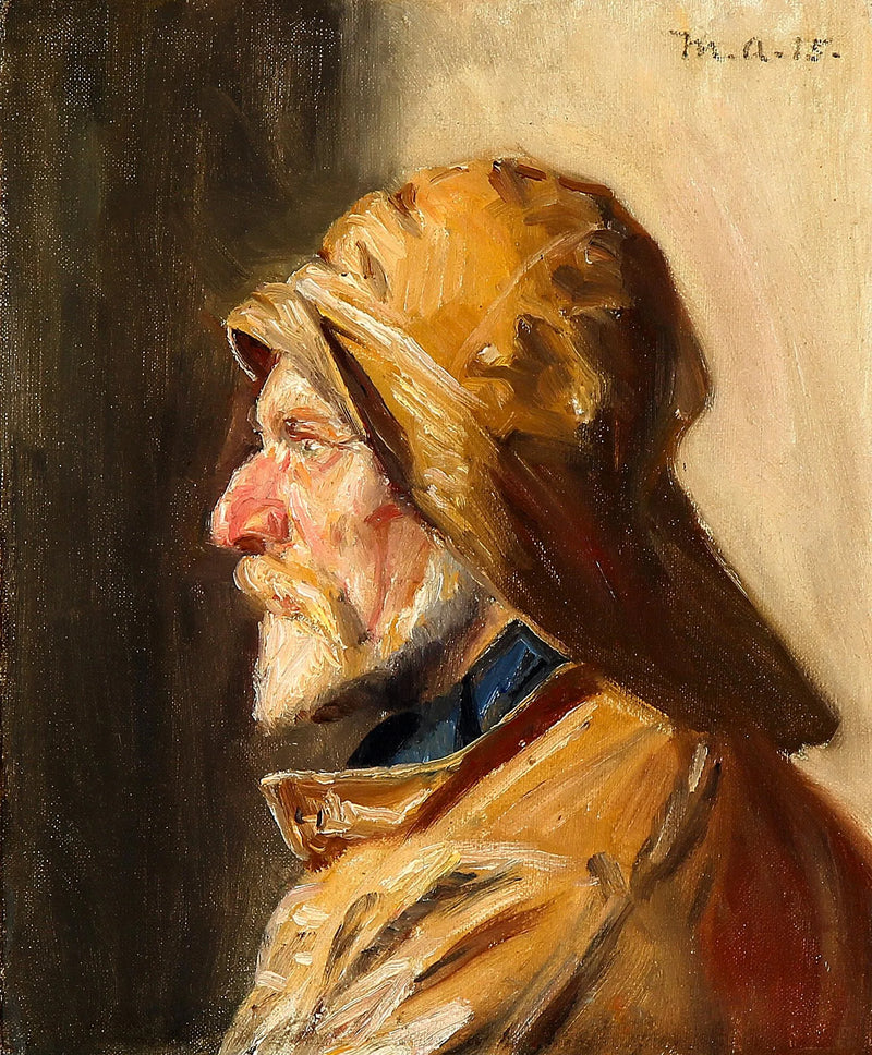 Un pescador de Skagen de perfil. -Michael Peter Ancher