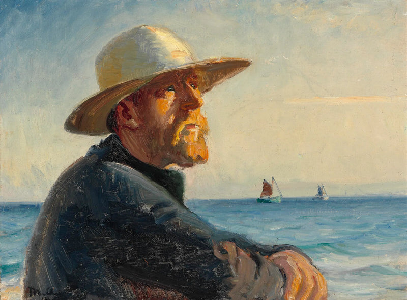 Un pescador de Skagen toma el sol en la playa. -Michael Peter Ancher