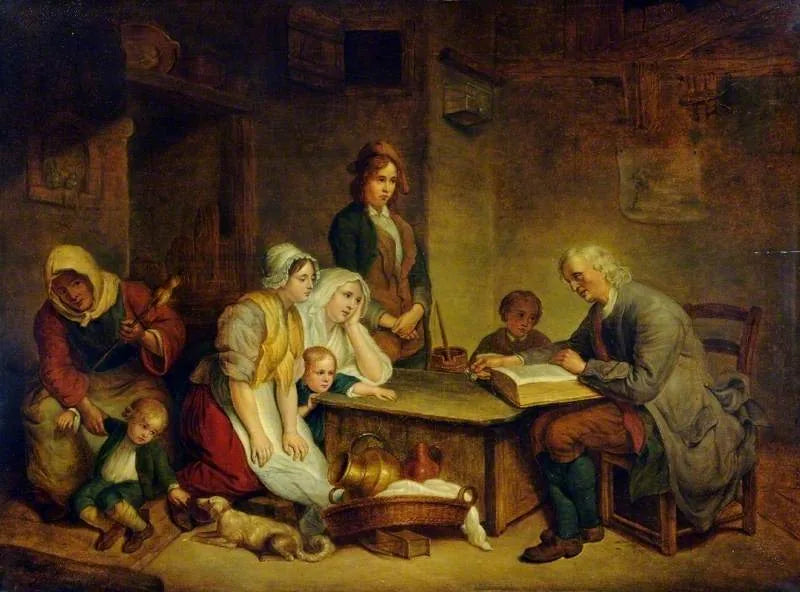 Un padre leyendo la Biblia a su familia - Jean-Baptiste Greuze