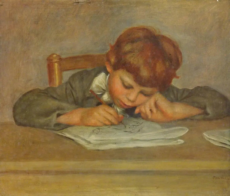 Un niño pequeño que escribe - Pierre-Auguste Renoir