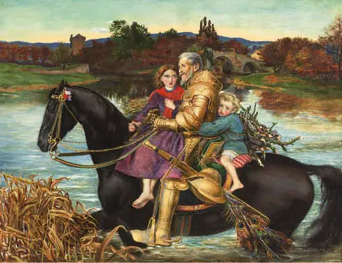 Un sueño del pasado: Sir Isumbras en el Ford - John Everett Millais