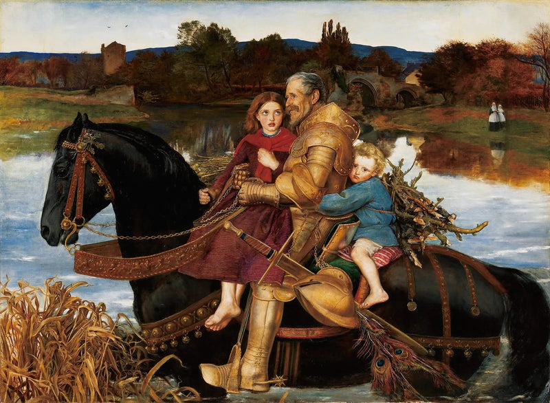 Un sueño del pasado: Sir Isumbras en el Ford - John Everett Millais