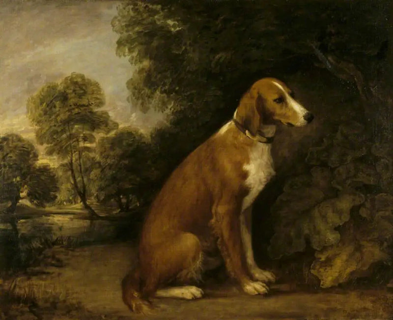Un Setter sentado en un paisaje - Thomas Gainsborough