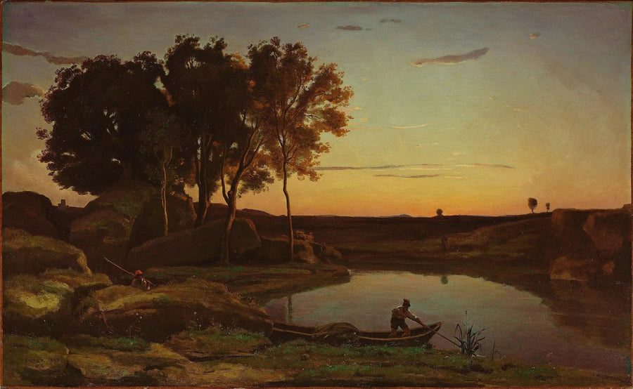 Una noche, paisaje - Jean-Baptiste Camille Corot