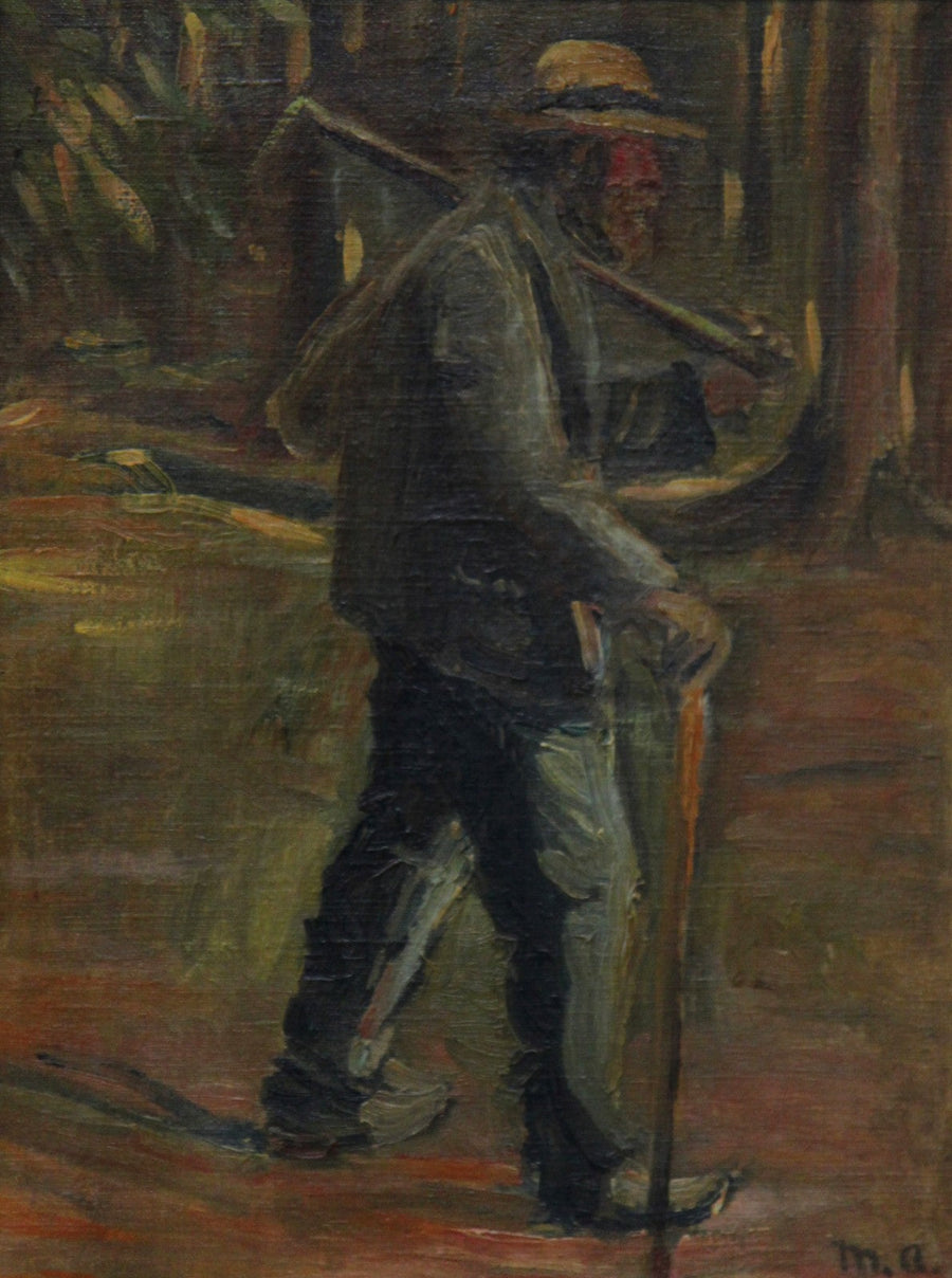 Un trabajador forestal a pie. - Michael Peter Ancher