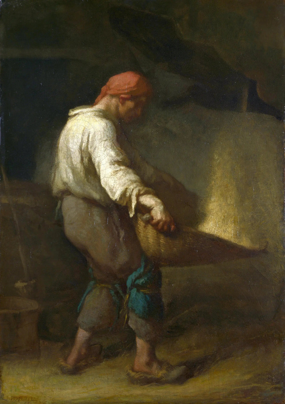 Un vanneur - Jean-François Millet image 1 copie de tableau peinte à la main